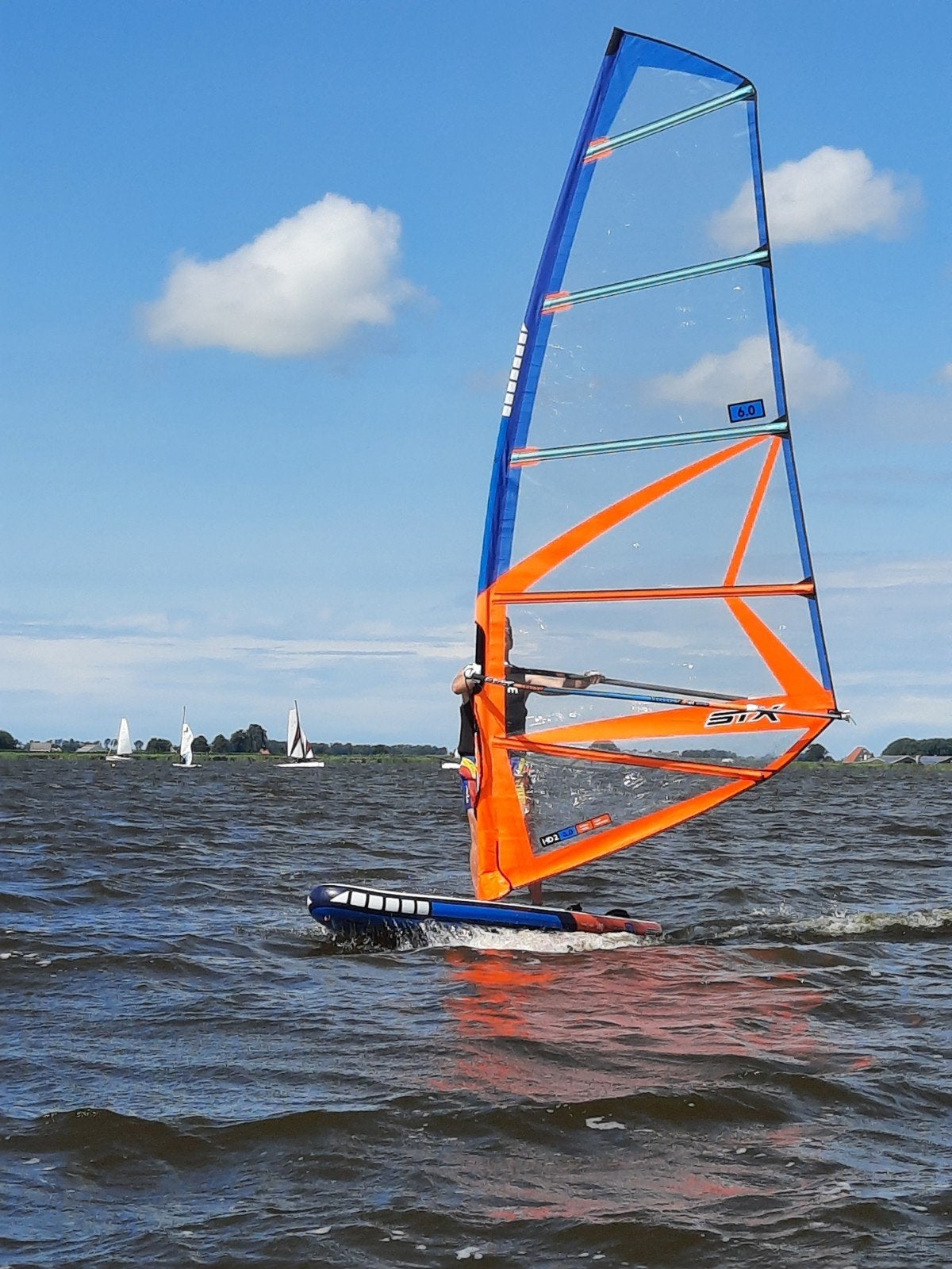 Complete set STX windsurf freeride 280  2 zeilen 6.0 en 4.0, Watersport en Boten, Windsurfen, Ophalen, 250 tot 300 cm, Met mast