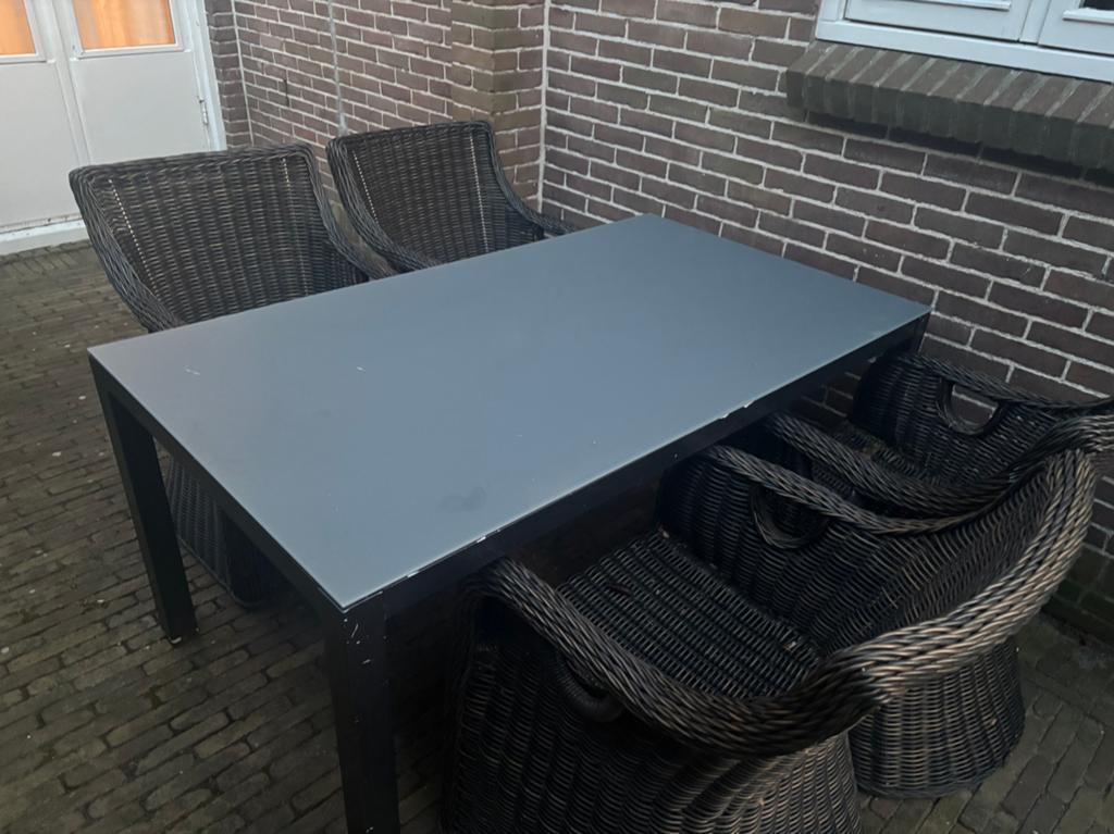 Tuintafel, Ophalen, Gebruikt, Aluminium, 4 zitplaatsen