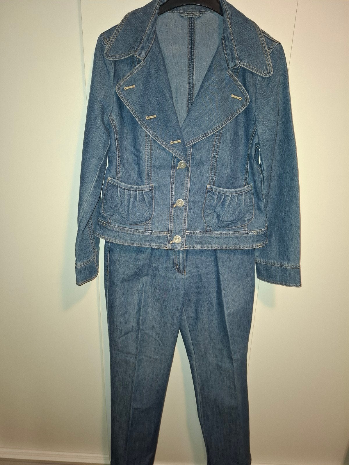 dames spijkerpak, Ophalen, Blauw, Zo goed als nieuw, W30 - W32 (confectie 38/40)
