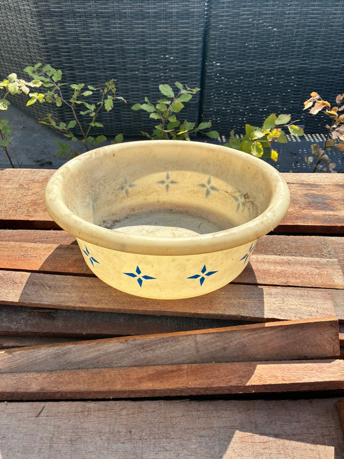 Vintage Curver/Sunlight afwasteiltje blauwe sterren - Retro!, Ophalen of Verzenden