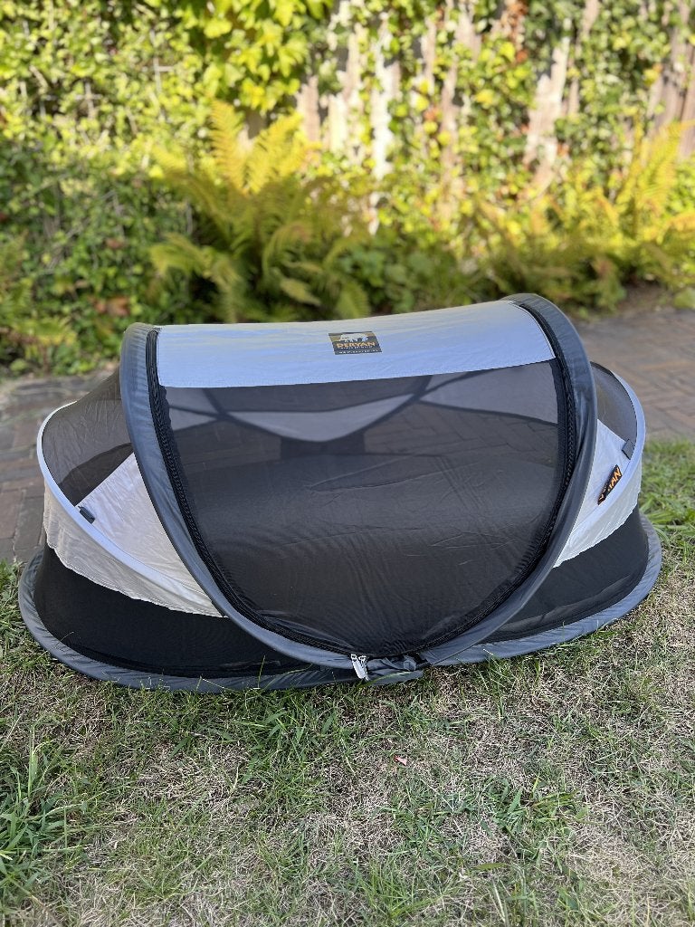 Deryan pop-up reisbedje / babytent met muskietennet, Ophalen of Verzenden, Gebruikt, Reisbedje