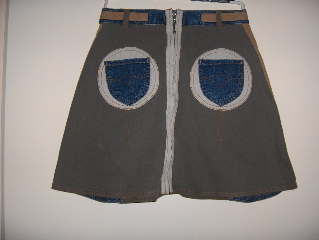 Aparte groen blauw katoenen jeans rok CJW by CANOE 152 zgan, Meisje, Zo goed als nieuw, Jurk of Rok, CJW by Canoe