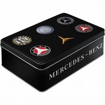 Mercedes Benz logo reclame voorraadblik flatbox reclame blik, Ophalen of Verzenden, Nieuw, Auto's