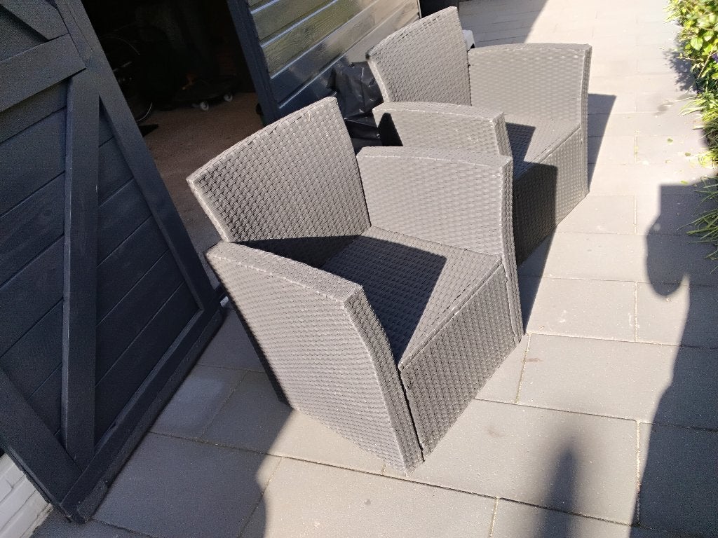 2 Wicker tuinstoelen, Ophalen, Gebruikt, Wicker