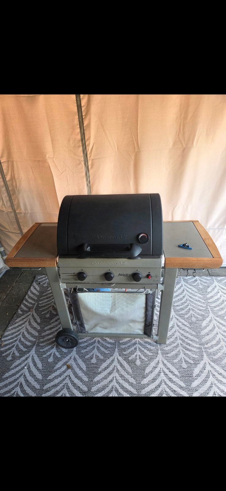 Campingaz Adelaide 3 Woody L Gasbarbecue met hoes, Ophalen of Verzenden, Gebruikt, Campingaz