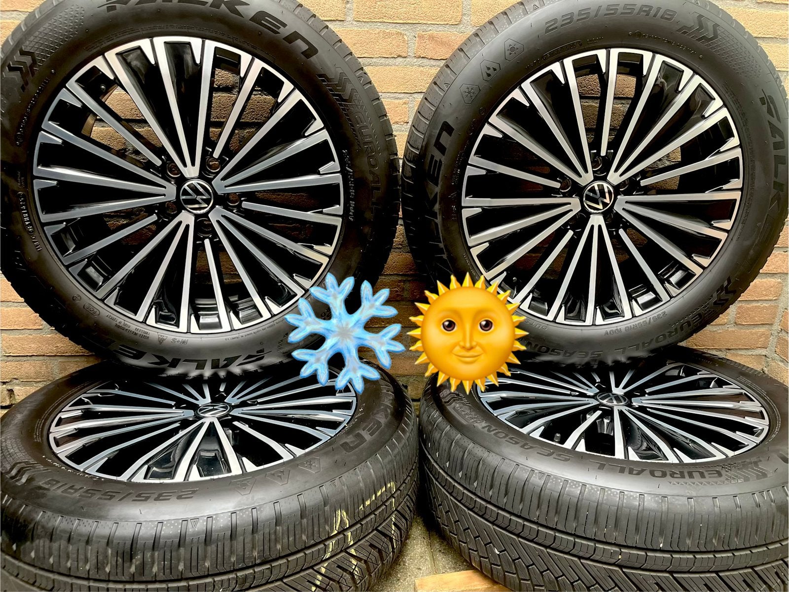 4x7 18” orig Vw Tiguan alleseason winterset NWStat, 18 inch, Gebruikt, Banden en Velgen, Ophalen of Verzenden