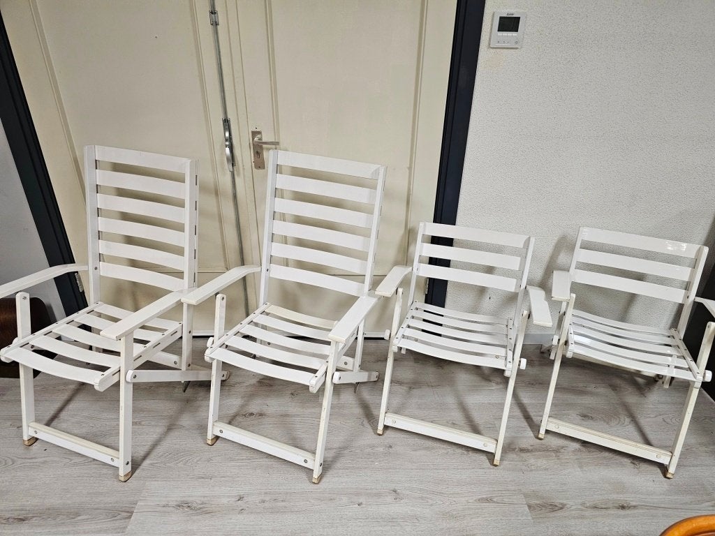 4 vintage Reguitti tuinstoelen!, Tuin en Terras, Ophalen, Kunststof, Gebruikt, Nvt