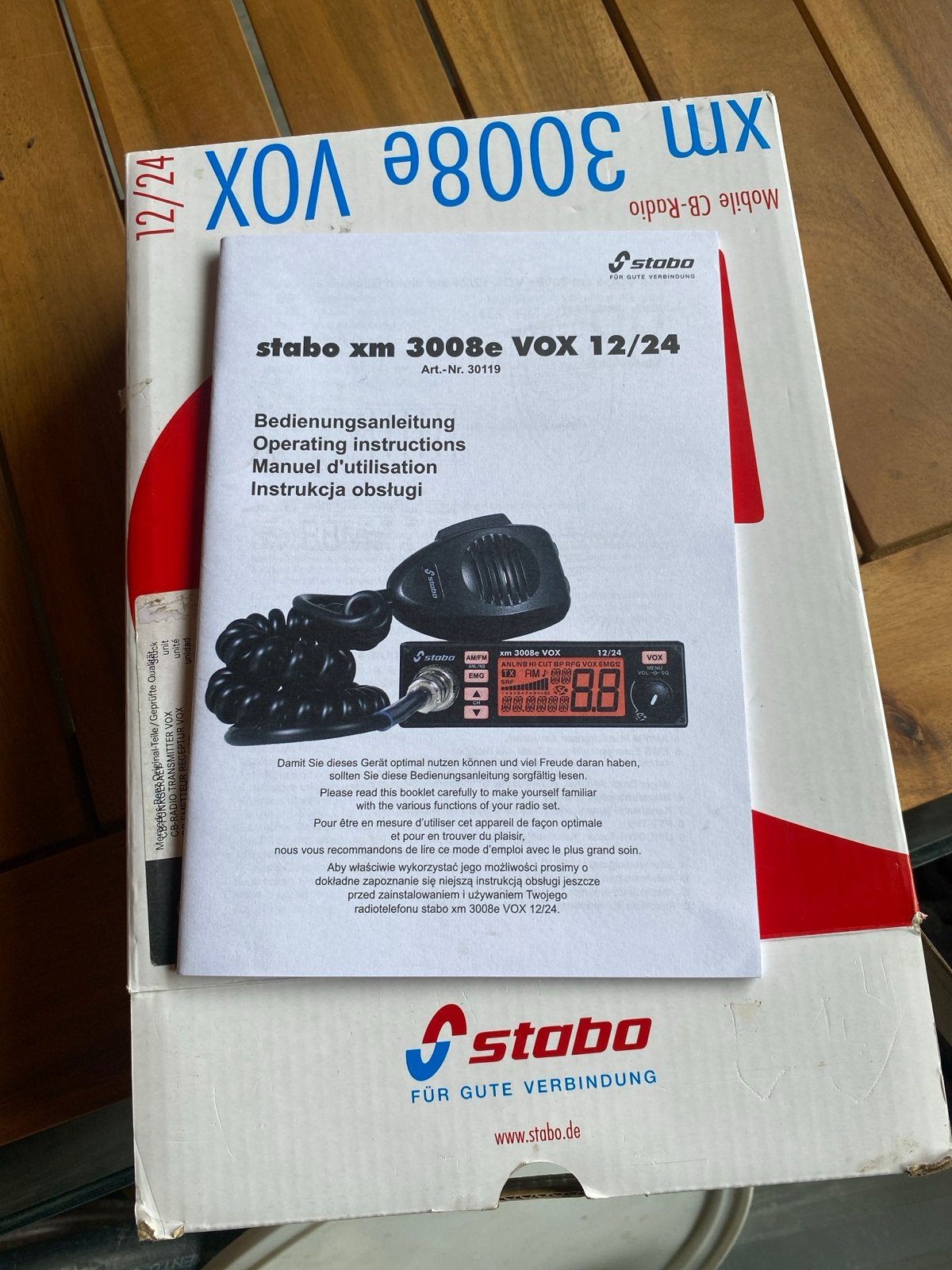 Stabo xm 3008e VOX 12/24 Mobile CB-Radio - Nieuw in doos, Ophalen, Stabo, ...., Zender en Ontvanger