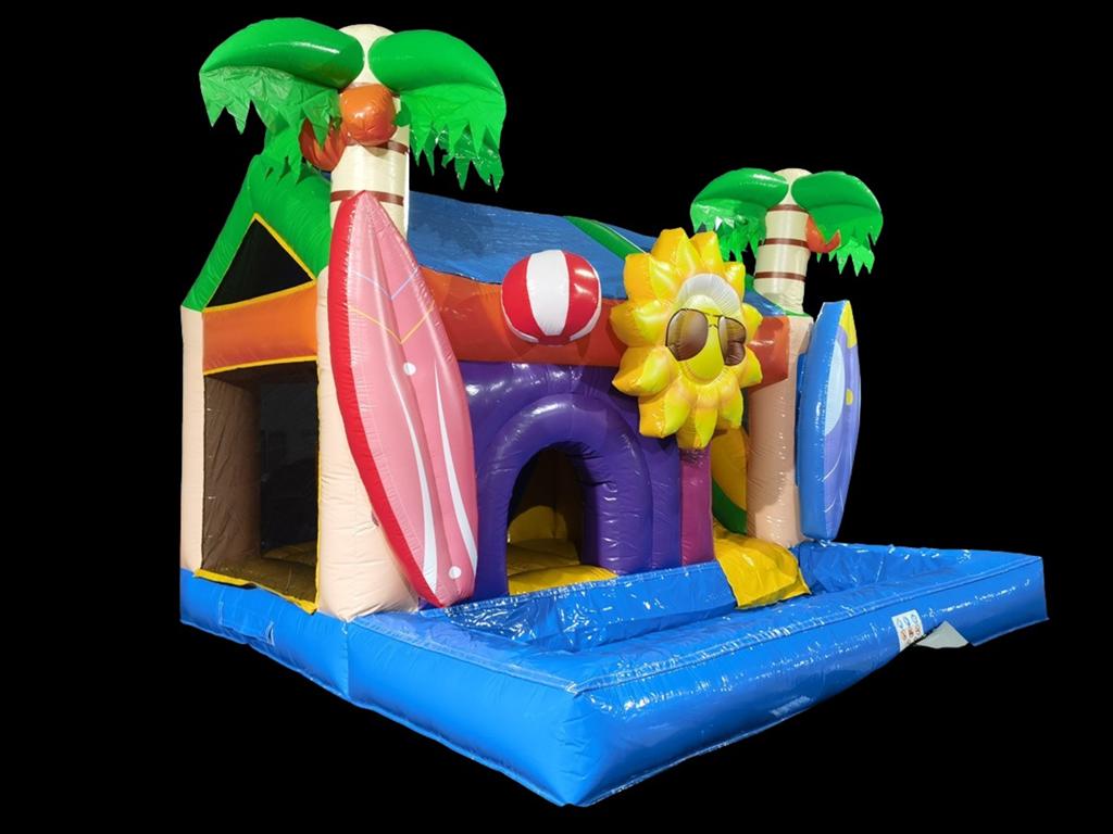 Te koop mooi nieuw springkussen multiplay beach met bad 5x5, Hobby en Vrije tijd, Ophalen of Verzenden, Nieuw, Verjaardag