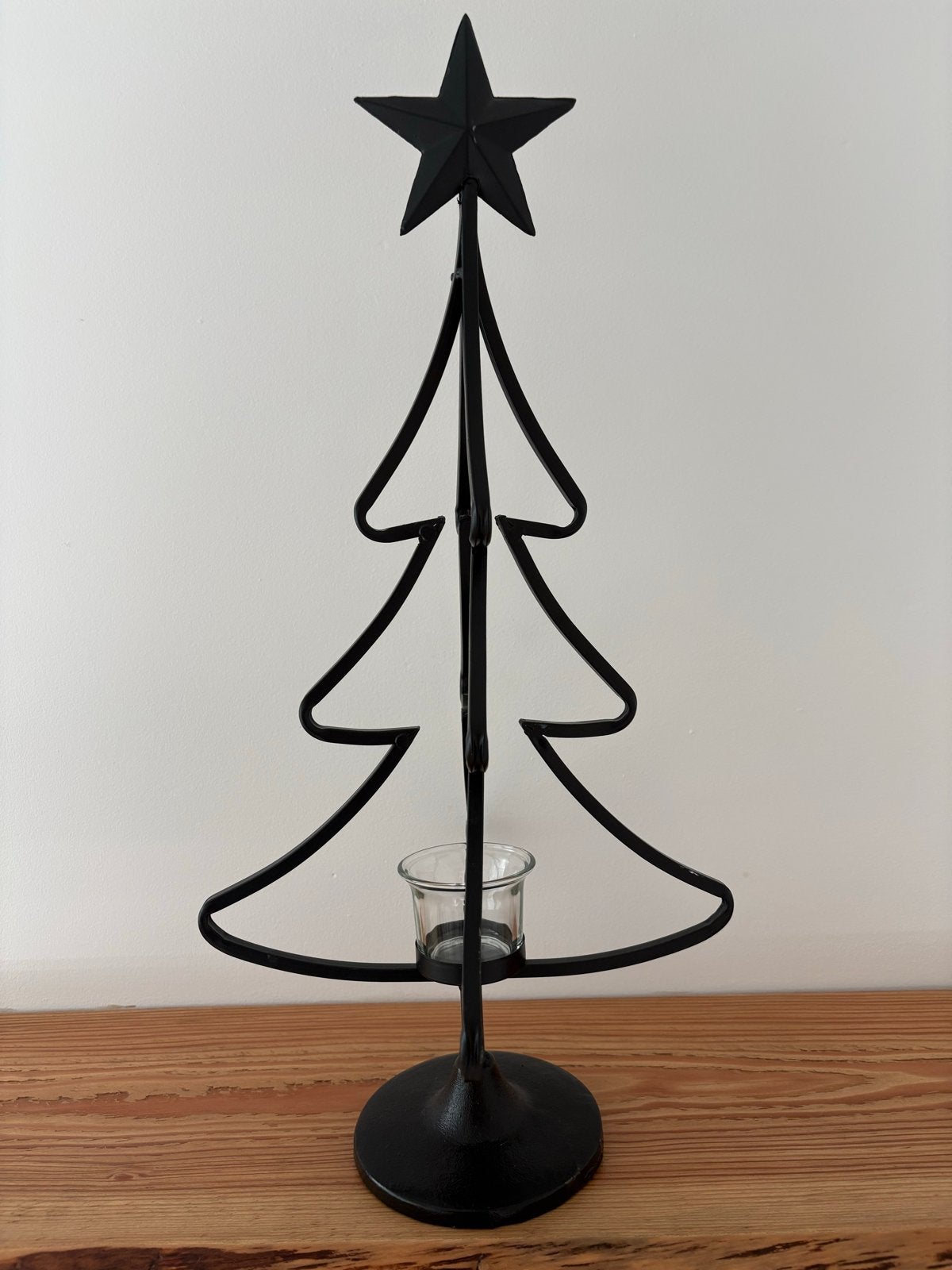 Zwart metalen kerstboom 50 cm hoog, Ophalen of Verzenden