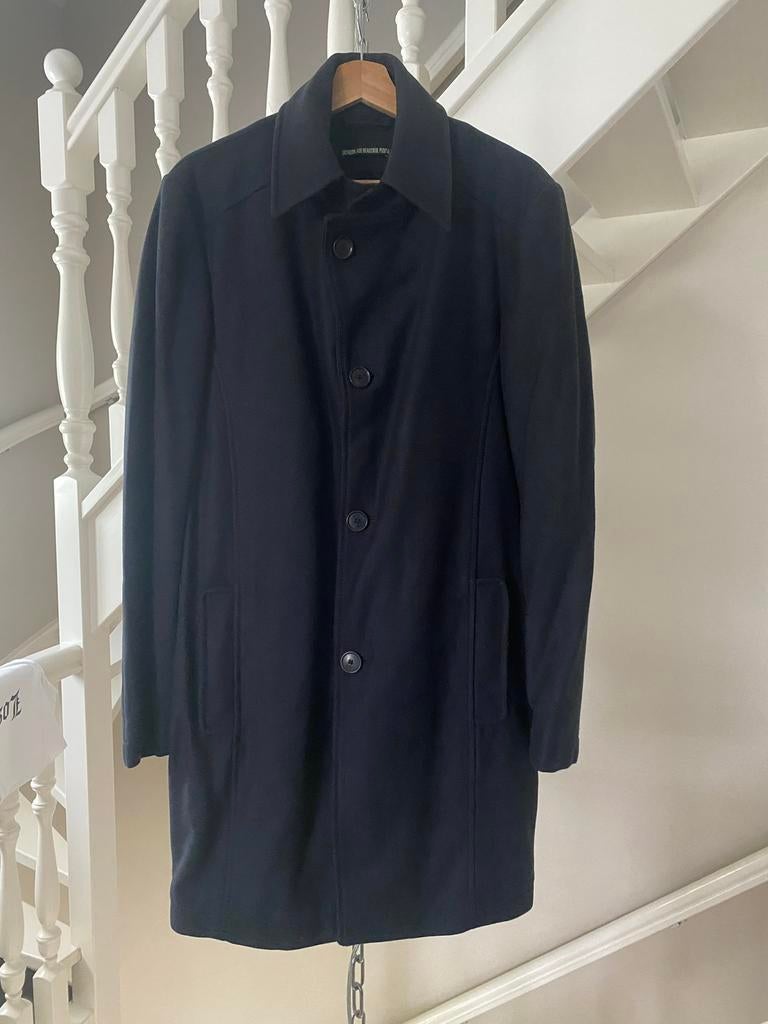 Mantel jas donkerblauw 80% wol Drykorn maat 50 (M), Kleding | Heren, Kostuums en Colberts, Ophalen of Verzenden, Zo goed als nieuw