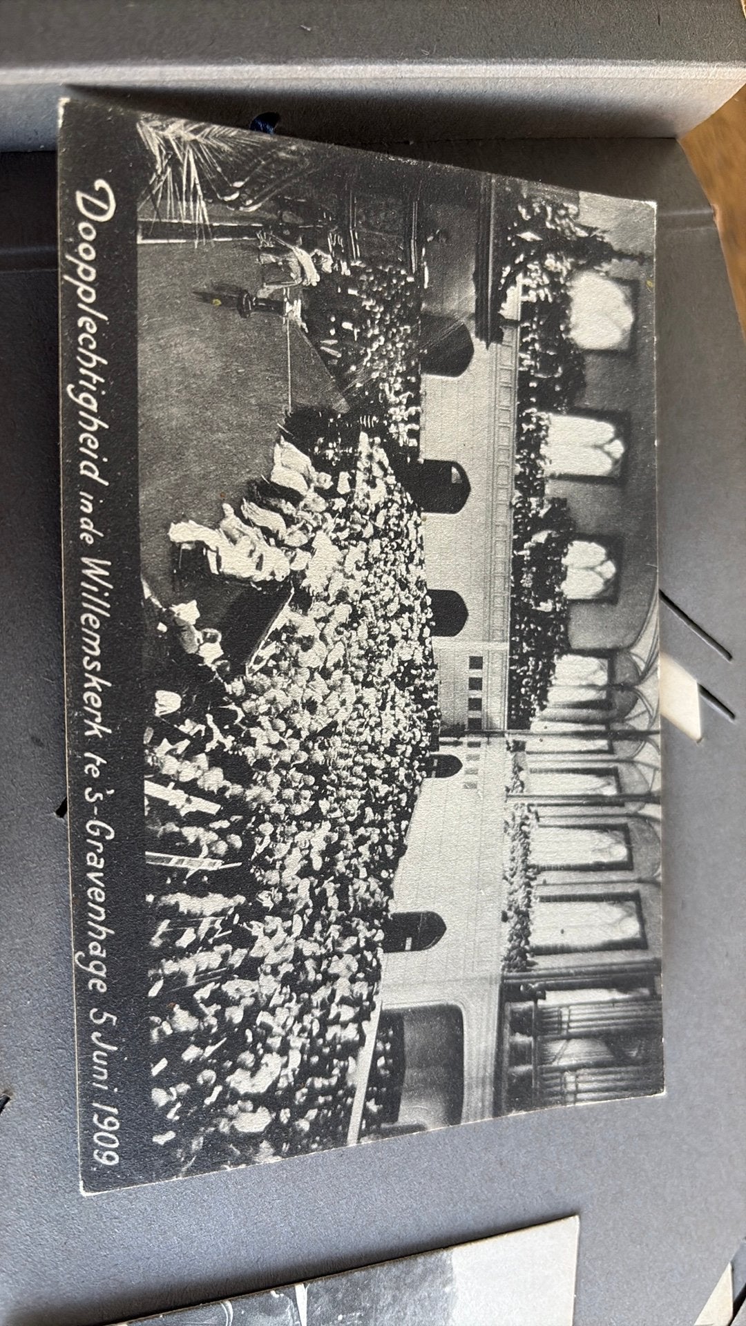 Doop juliana 1905 kerk gravenhage oude originele foto kaart, Verzenden, Gebruikt, Kaart, Foto of Prent