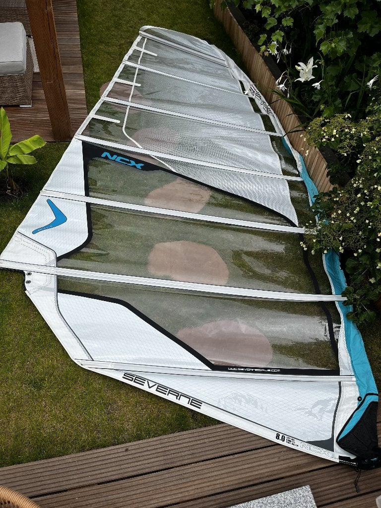 Severne NCX 8.0 perfecte staat! Simmer 490 mast, Ophalen, 6.5 m² tot 8 m², Severne, Zeil