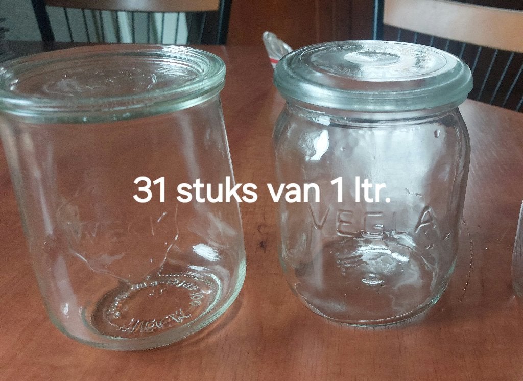 37 Weck- flessen, Ophalen, Zo goed als nieuw, Overige merken, Glas