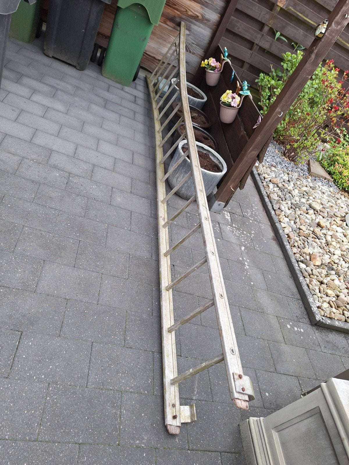 Ladder met ophang haken, hoogte : 4.10, Doe-het-zelf en Verbouw, Ladders en Trappen, Ophalen
