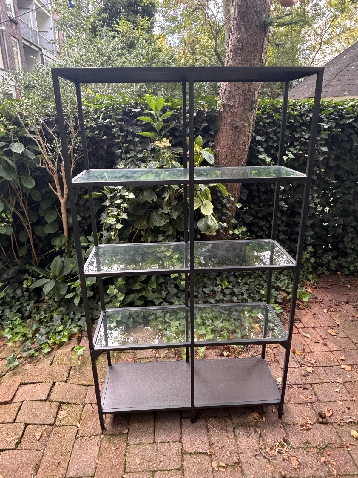 Stellagekast met glazen planken - 175x100x36cm, Huis en Inrichting, Ophalen, Gebruikt
