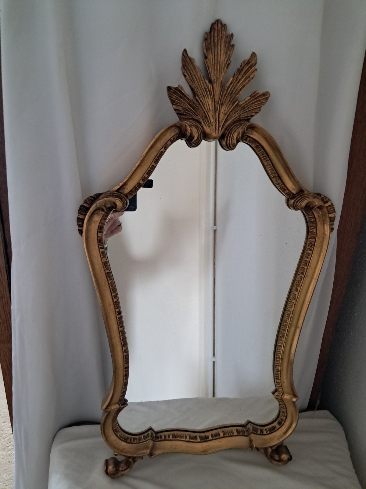 Antieke spiegel met gouden lijst - Barokstijl, Ophalen, Overige vormen, Minder dan 50 cm, 100 tot 150 cm