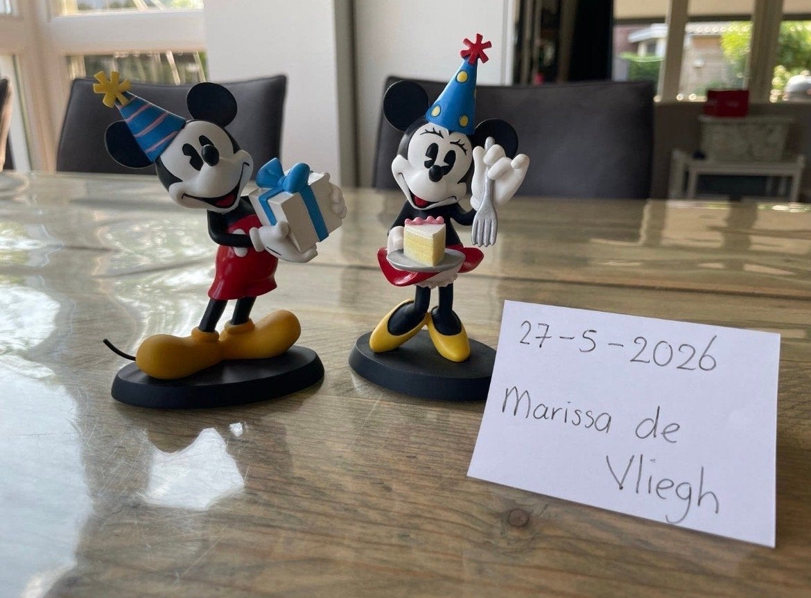 Mickey en Minnie Mouse verjaardagsbeeldjes, Ophalen of Verzenden, Zo goed als nieuw