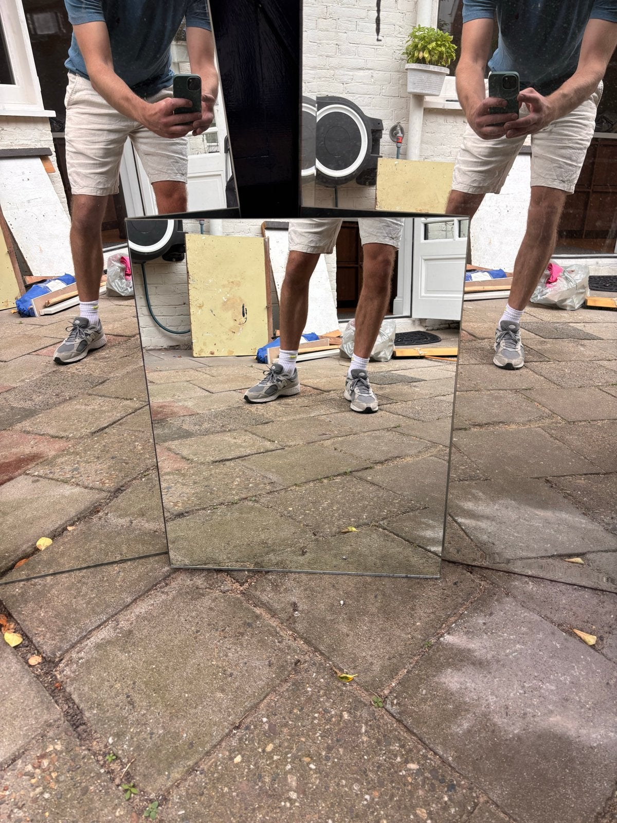 Set van 2 spiegeltegels - Gratis ophalen, Huis en Inrichting, Woonaccessoires | Spiegels, Ophalen, Gebruikt, Minder dan 100 cm