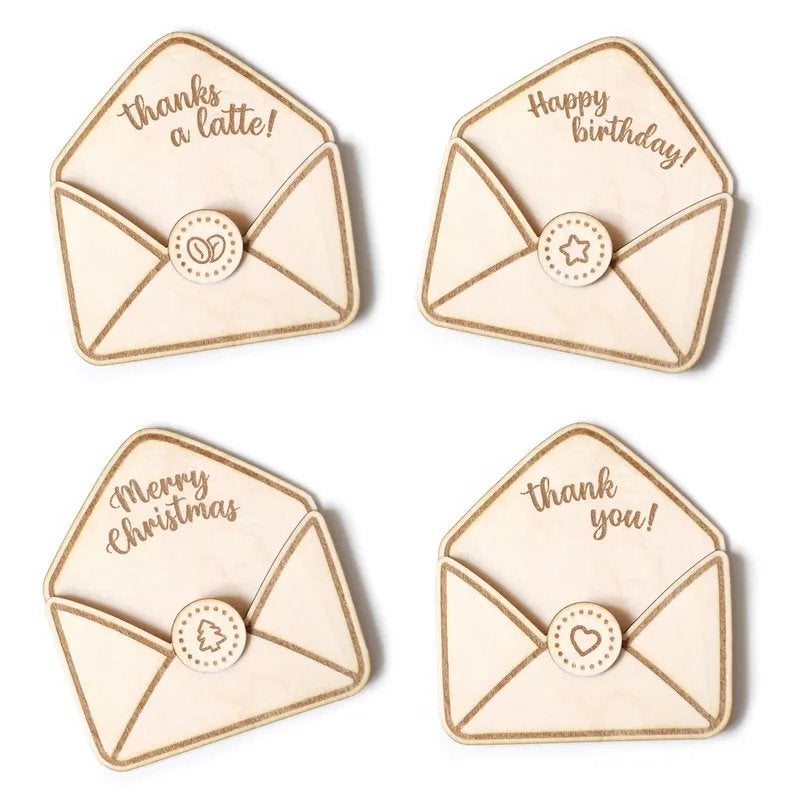Houten cadeaukaart envelop, Ophalen of Verzenden, Nieuw