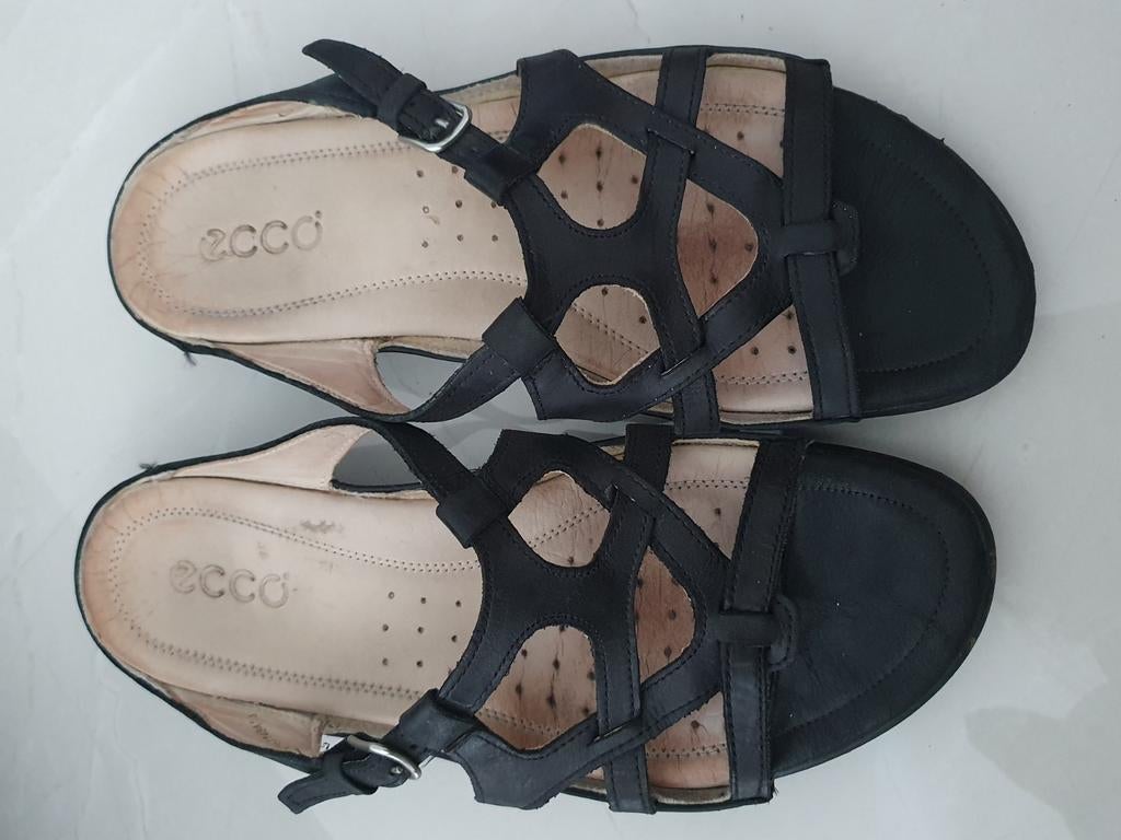 Ecco Slippers leren maat 40, Slippers, Ecco, Zwart, Ophalen of Verzenden