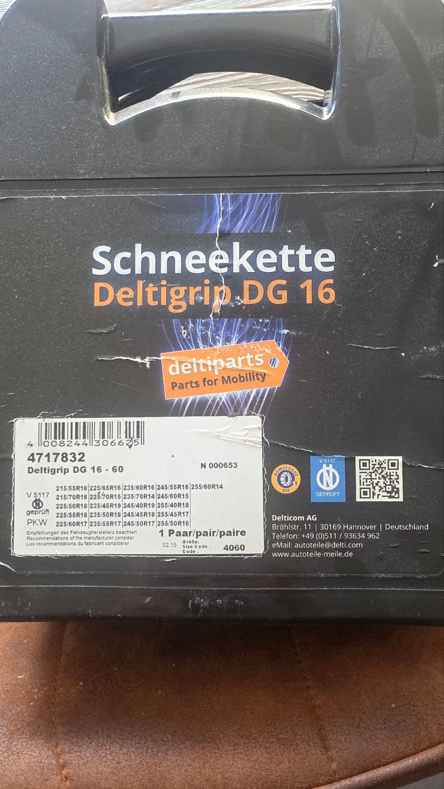 Deltigrip DG 16 sneeuwkettingen, maat 60 (215/225/235/245..), Ophalen of Verzenden, Zo goed als nieuw