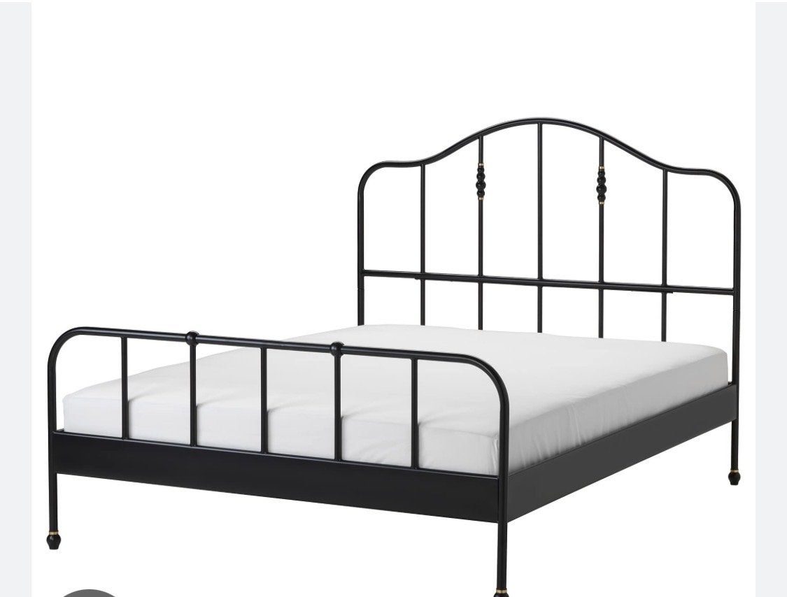 Ikea Bed Nieuw Sagstua 140x200, Huis en Inrichting, Slaapkamer | Bedden, Ophalen, Gebruikt, Zwart, Tweepersoons
