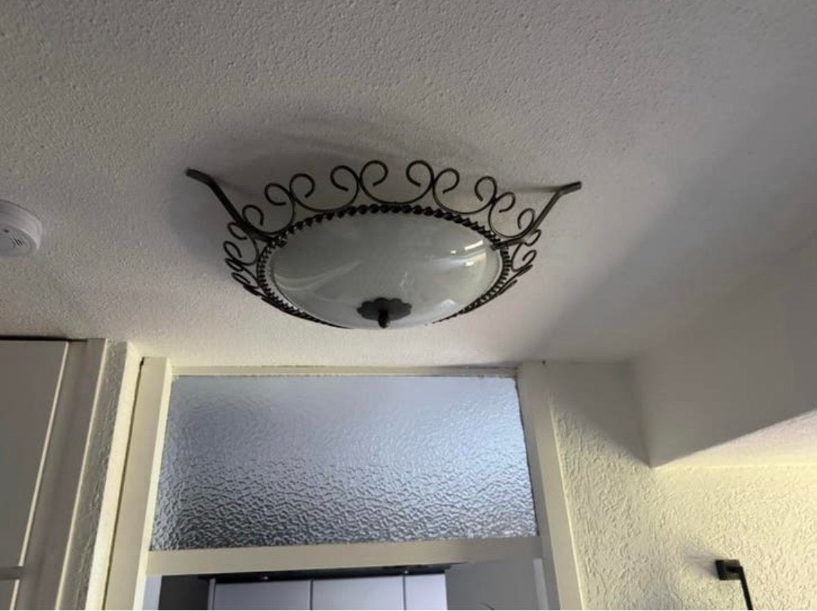 Antieke plafondlamp, Huis en Inrichting, Ophalen, Zo goed als nieuw, Metaal