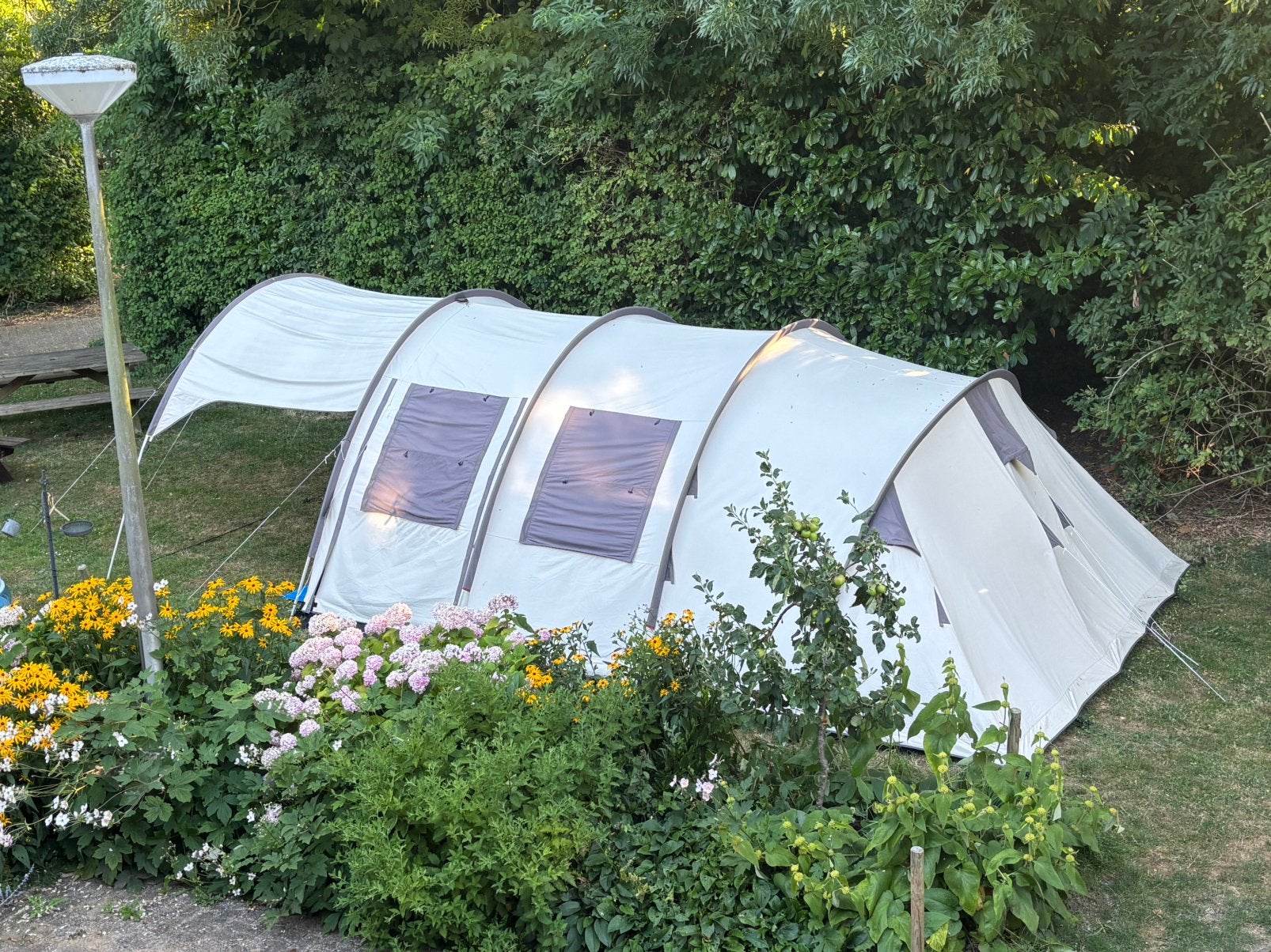 6 persoons tent Base camp, Caravans en Kamperen, Tenten, Ophalen, Gebruikt, Tot en met 6