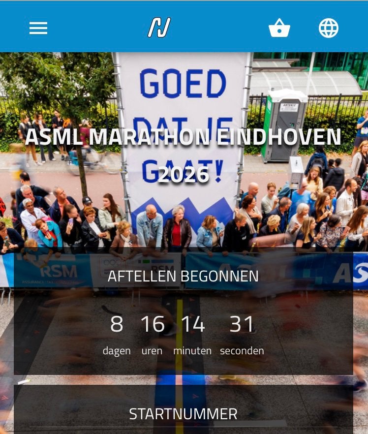 Startbewijs Halve Marathon Eindhoven, Ophalen, Nieuw, Overige typen, Overige merken
