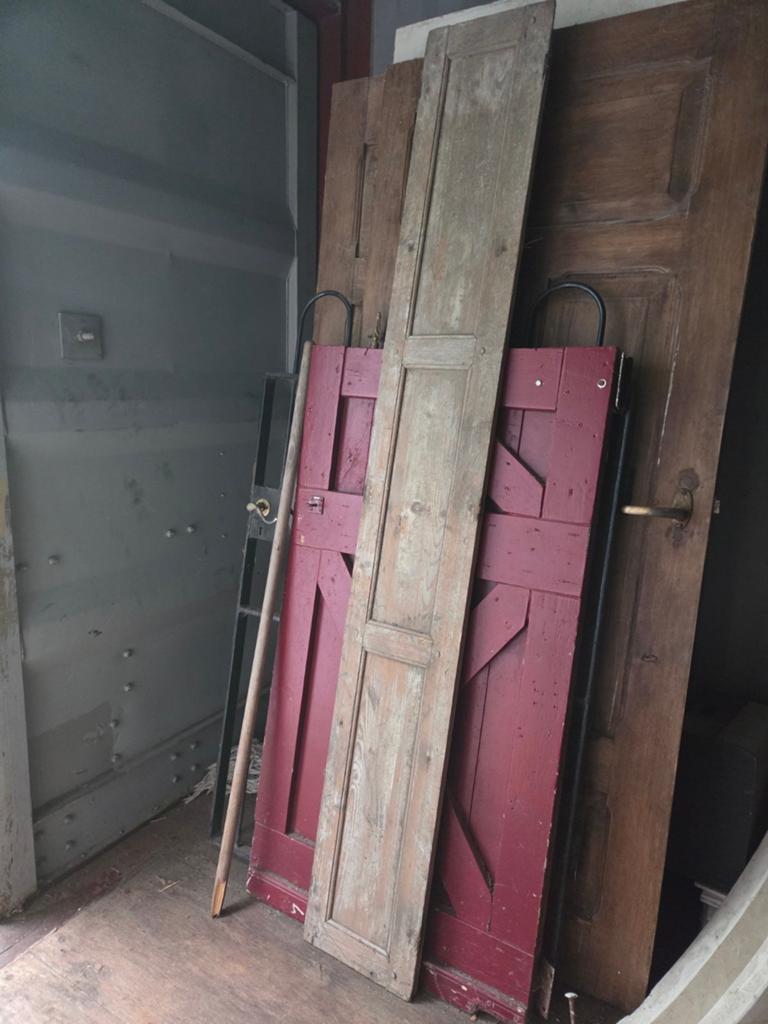 Antiek paneelluik / louvre, Gebruikt, Minder dan 80 cm, Binnendeur, Ophalen of Verzenden
