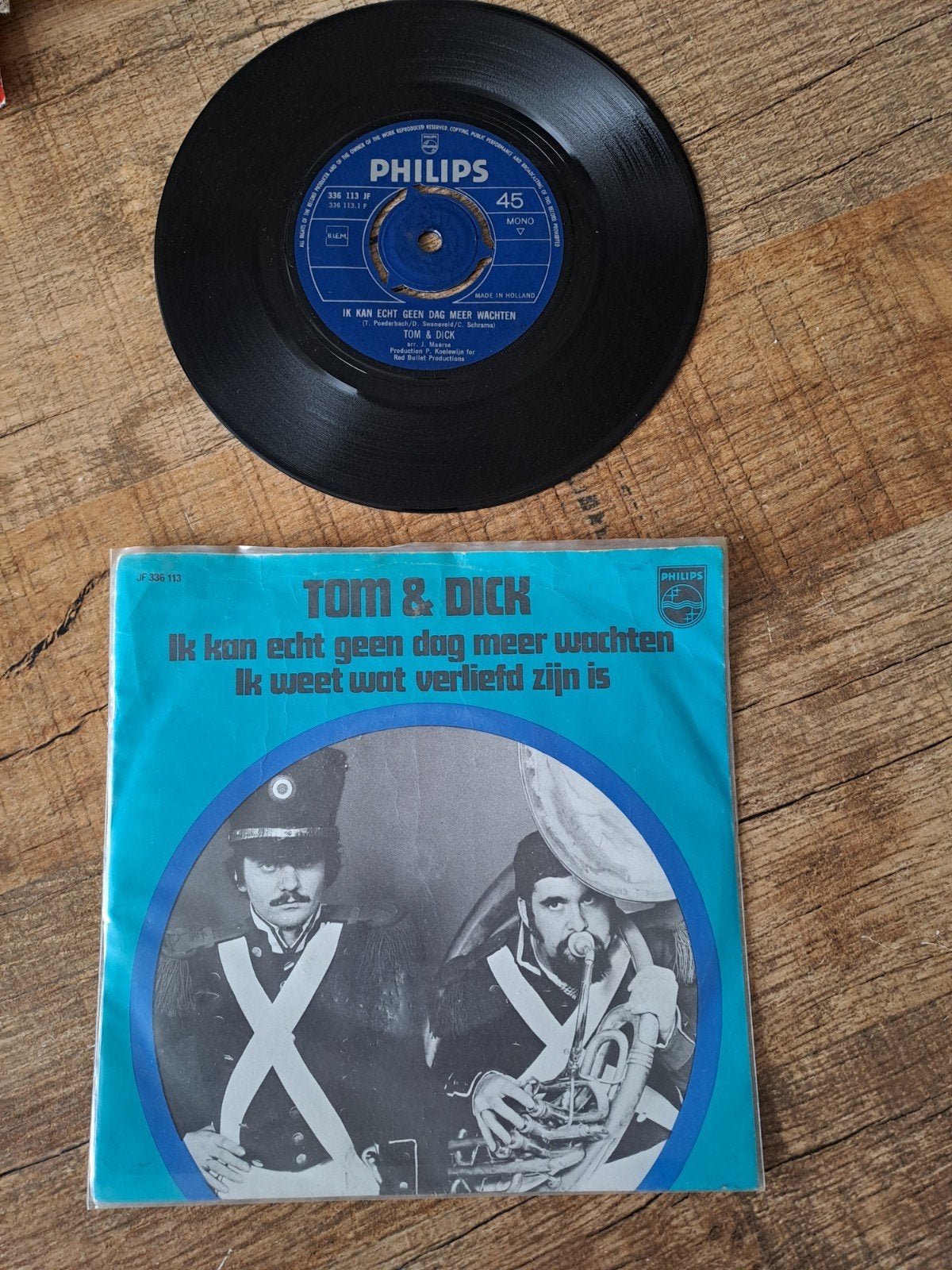Tom & Dick - Ik Kan Echt Geen Dag Meer Wachten Single, Originele persing, Ophalen of Verzenden, Gebruikt, Nederlandstalig