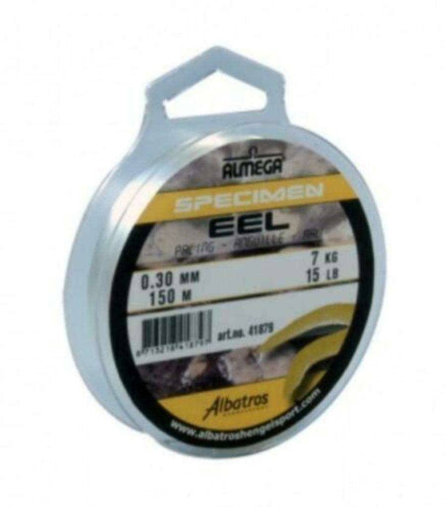 4 stuks Albatros Almega specimen eel / paling nylon 0,30mm, Watersport en Boten, Ophalen of Verzenden, Nieuw, Vislijn