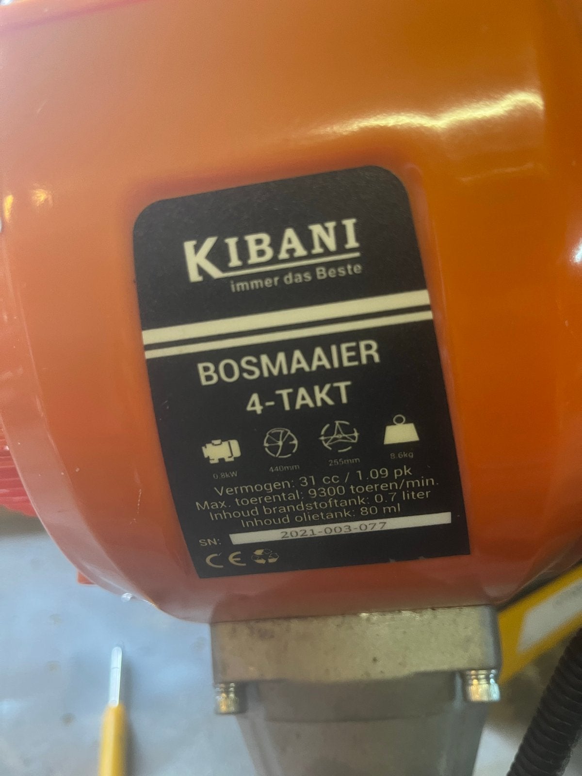 Kibani Bosmaaier 4-Takt - Krachtige Benzine Grastrimmer, Ophalen of Verzenden, Zo goed als nieuw, 30 tot 50 cm, Benzine