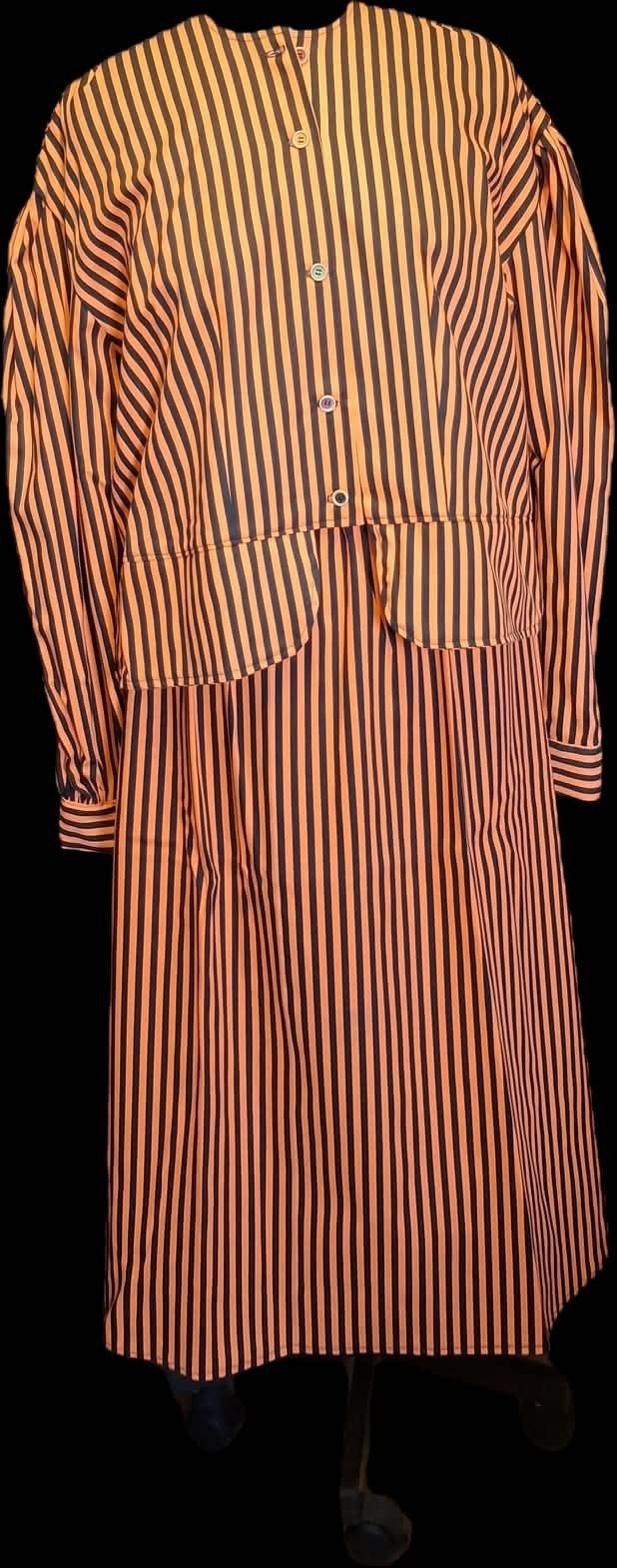 Halloween Pak Oranje met Zwart Gestreepte Jurk Maat 46-48, Maat 46/48 (XL) of groter, Ophalen of Verzenden, Halloween, Kleding