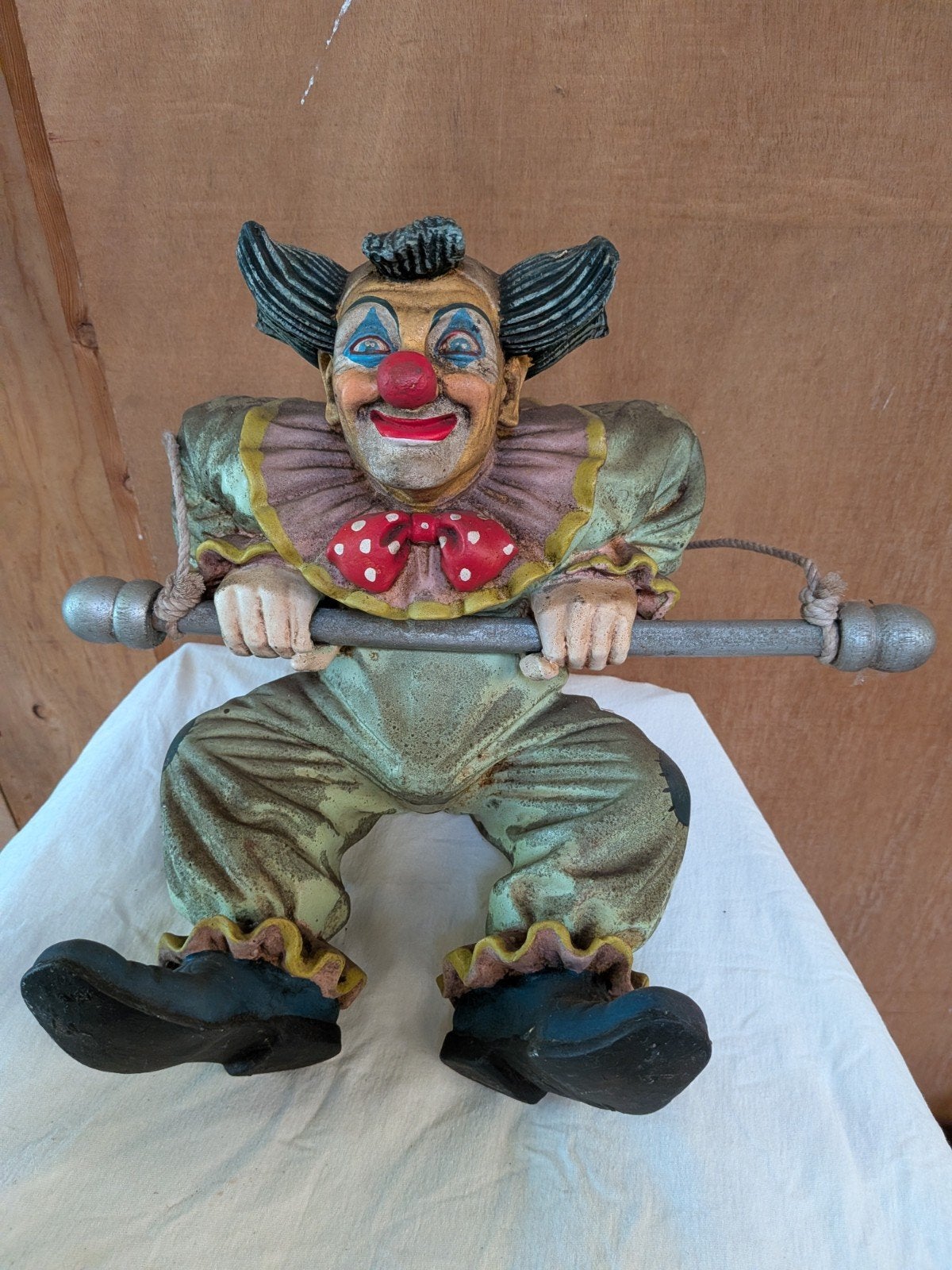 Vintage Clown Beeldje - Decoratieve Ophangpop, Antiek en Kunst, Ophalen of Verzenden