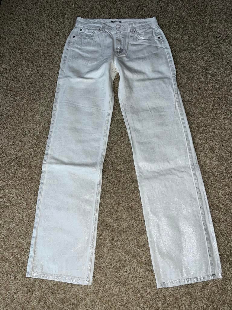 Pull&Bear Witte Jeans met Zilveren Glitter, 1x Gedragen, Kleding | Dames, Broeken en Pantalons, Ophalen of Verzenden, Zo goed als nieuw