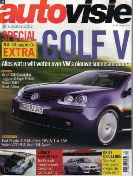 Autovisie 18 2003 : VW Golf 5 - Audi S4 Avant - Volvo V70 R, Ophalen of Verzenden, Gelezen, Algemeen