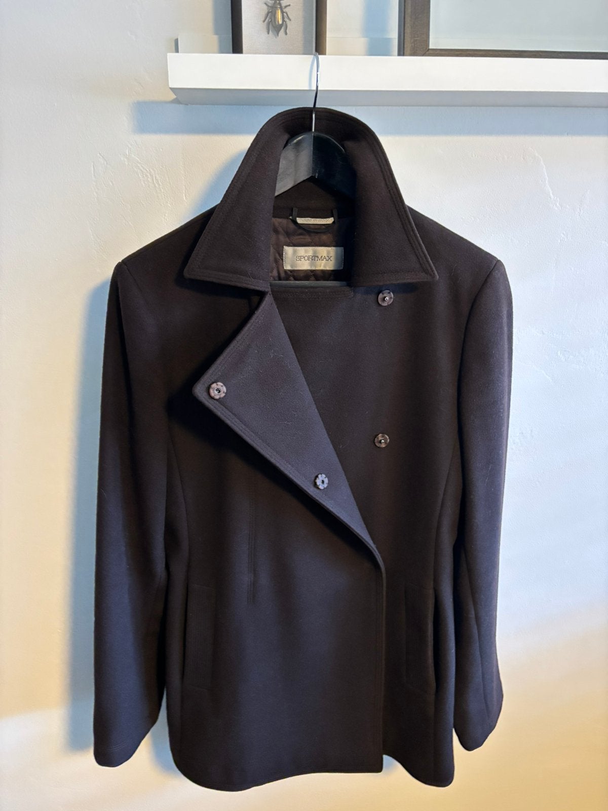 SPORTMAX / maxmara donkerbruine herfst/winter jas, Kleding | Dames, Ophalen of Verzenden, Zo goed als nieuw, Maat 38/40 (M), Bruin