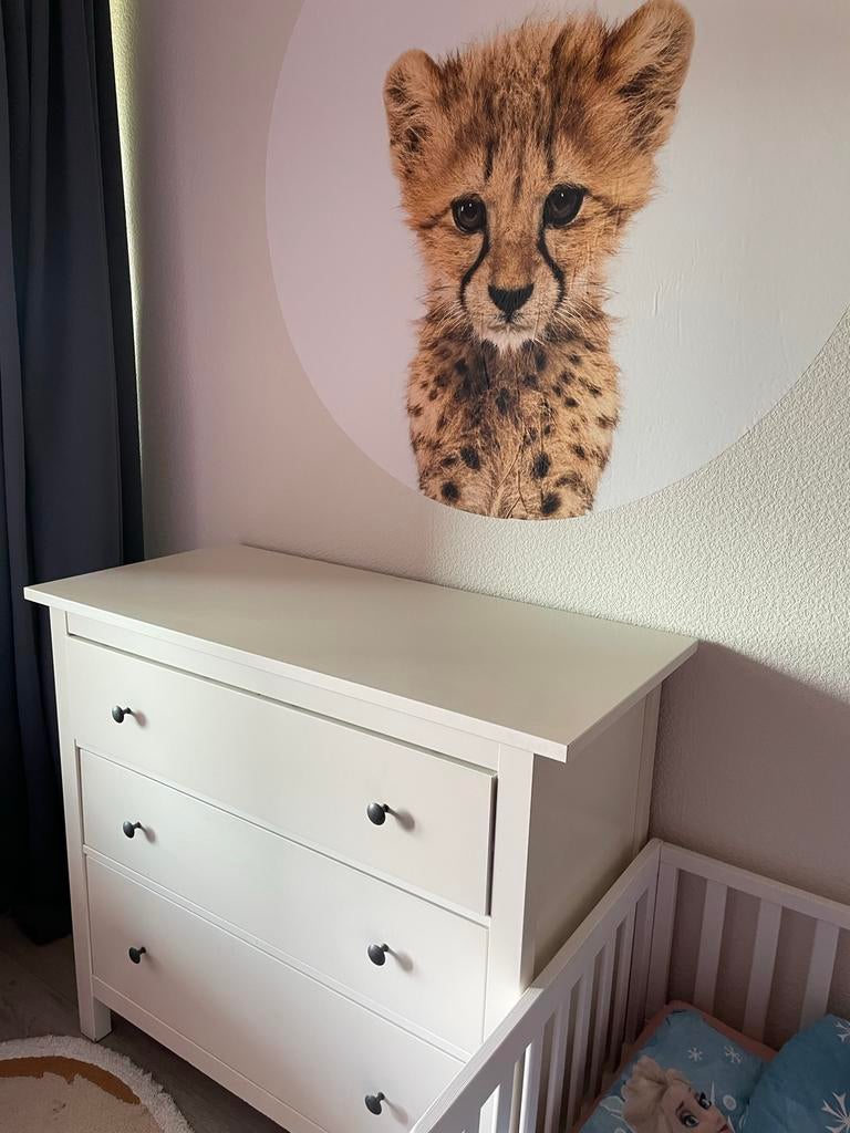 Commode met 3 lades - Wit, Ophalen, Gebruikt, 50 tot 70 cm, 75 tot 100 cm