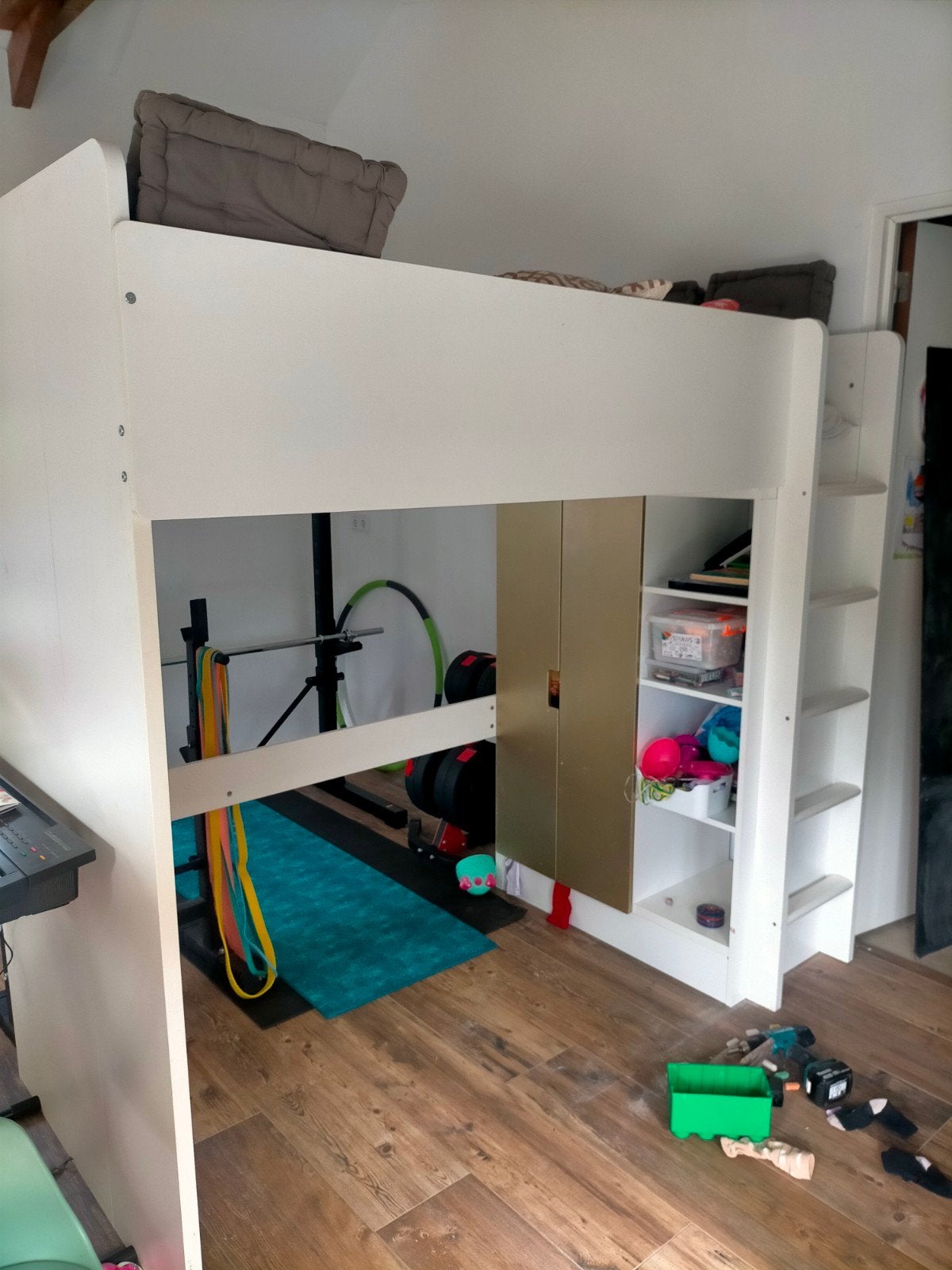 Hoogslaper 1-persoons met opbergruimte, Ophalen, Gebruikt, Eenpersoons, 90 cm