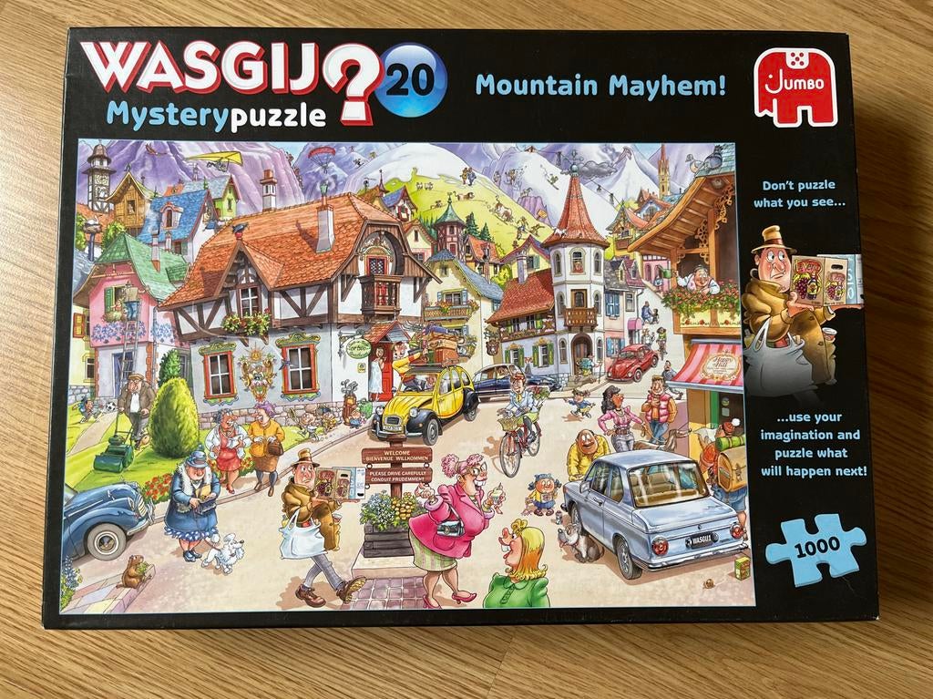 Wasgij Mystery Puzzel 20 - Mountain Mayhem! 1000 Stukjes, Ophalen of Verzenden, 500 t/m 1500 stukjes, Zo goed als nieuw, Legpuzzel