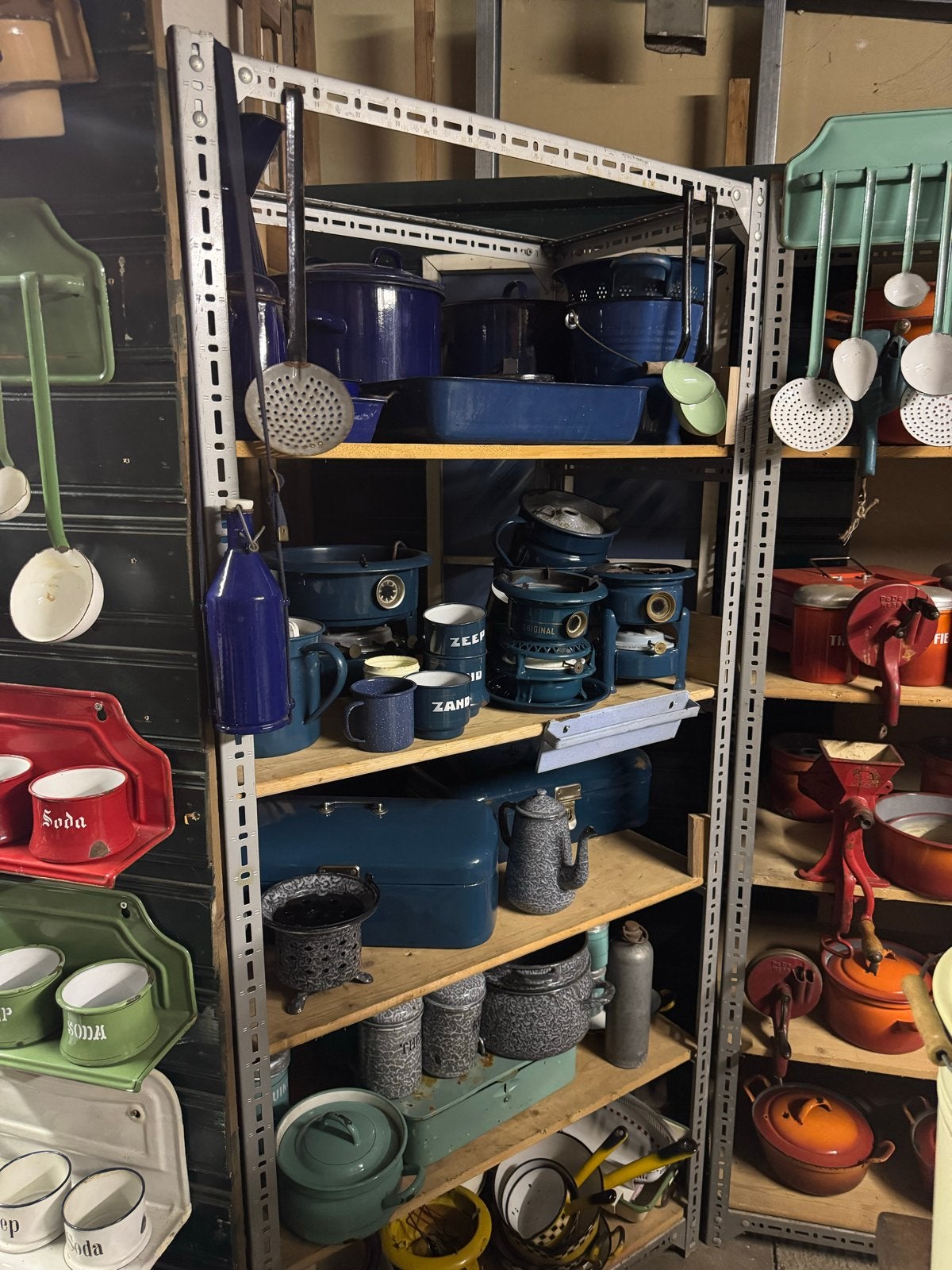 Uitgebreide collectie vintage emaille items, Ophalen of Verzenden