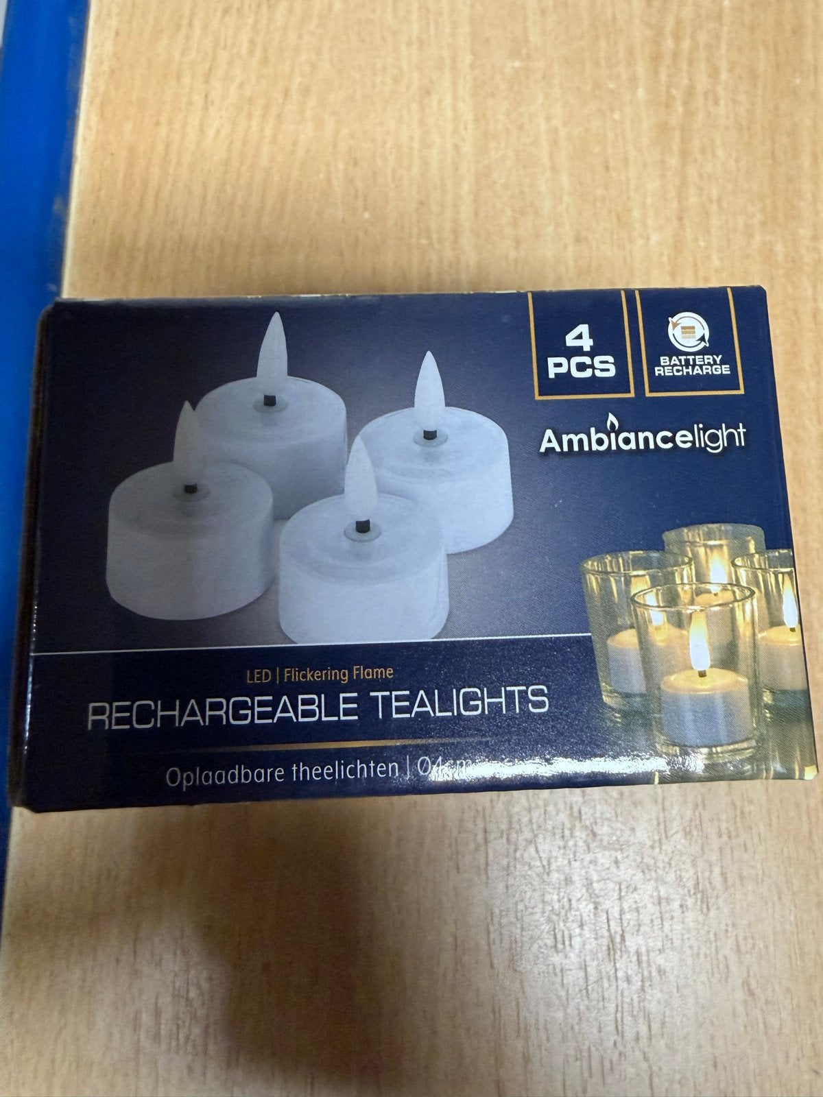 4x LOSSE Oplaadbare LED Waxinelichtjes - Nieuw in doosje, Kunststof, Wit, Nieuw, Ophalen of Verzenden