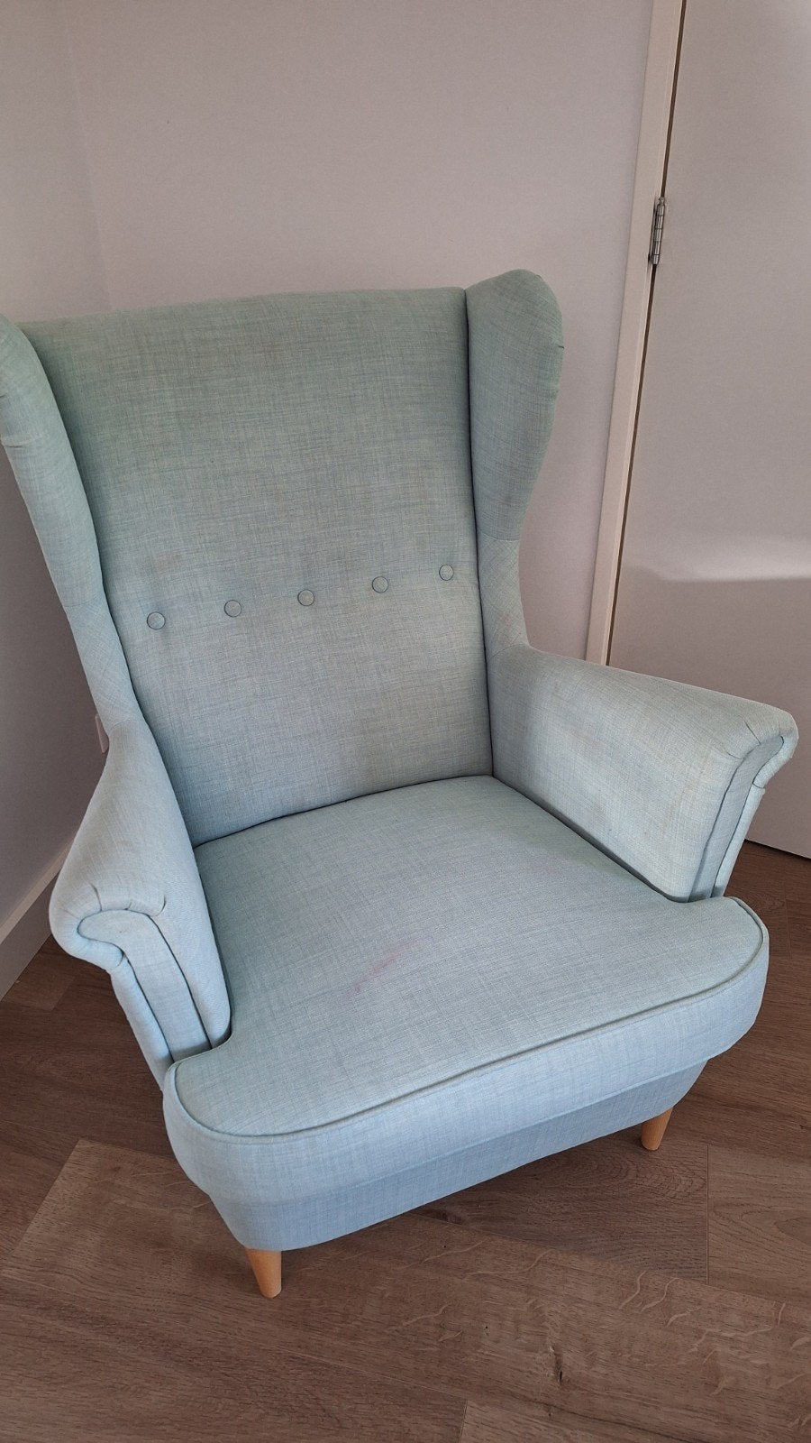 Oorfauteuil ikea turquoise, Huis en Inrichting, Ophalen, Gebruikt, Klassiek, Comfortabel, 75 tot 100 cm