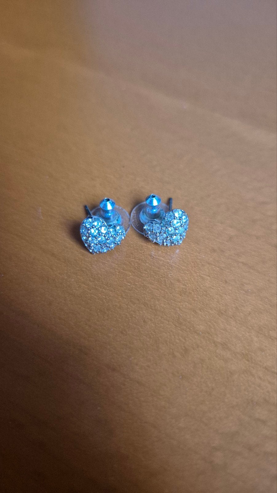 Originele Swarovski 'Alana' Hart Oorknopjes (Zilverkleurig m, Gebruikt, Ophalen of Verzenden, Knopjes of Stekers, Zilver
