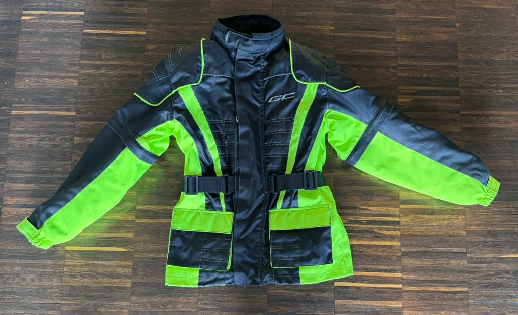 GC Kids on the Road Motorjas Maat 152 Zwart/Neon Groen, Kinderen en Baby's, Kinderkleding | Maat 152, Ophalen of Verzenden, Gebruikt