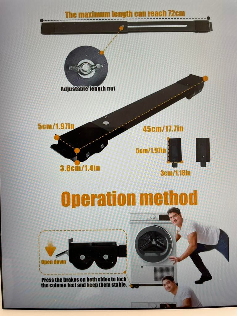 Meubelroller verstelbaar op wieltjes wit/zwart 5 sets, Ophalen of Verzenden, Nieuw