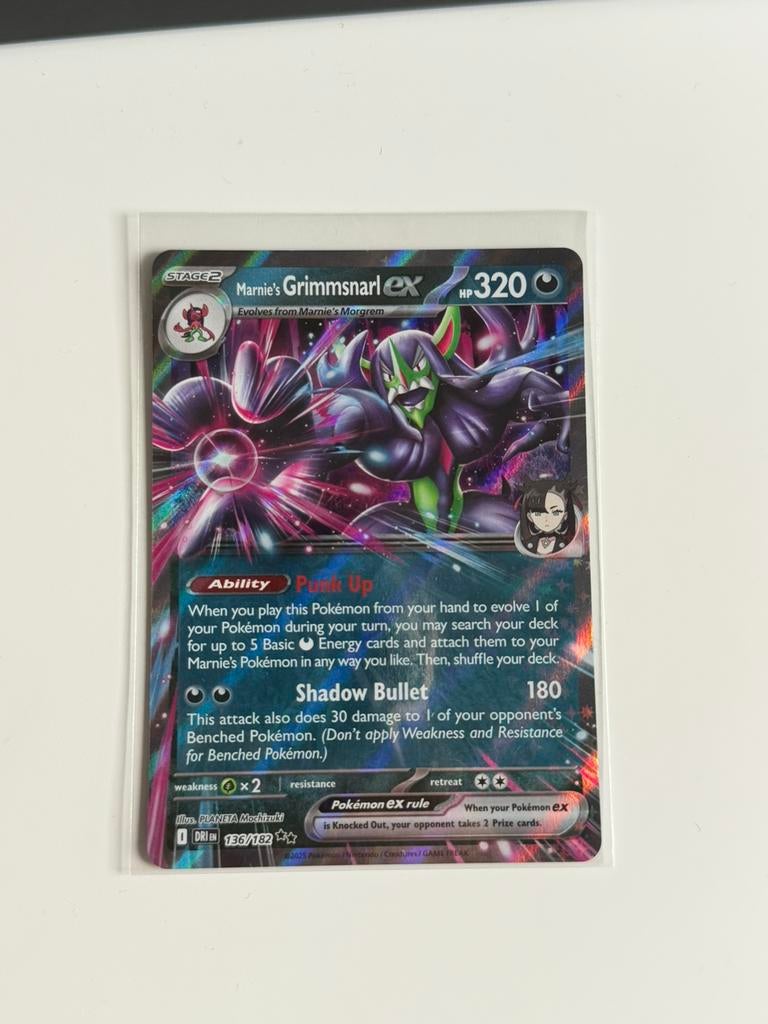 Marnie’s Grimmsnarl EX 136 / 182 - Destined Rivals - Pokemon, Ophalen of Verzenden, Zo goed als nieuw