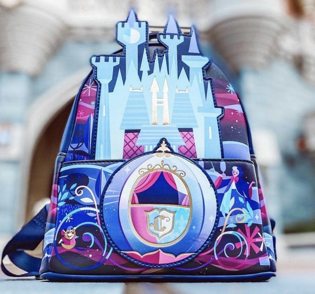 loungefly mini backpack castle cinderella assepoester disney, Verzenden, Assepoester of Belle, Nieuw, Tas, Koffer of Zak